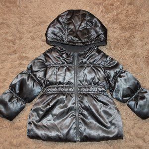 Old Navy Grey Fleece-lined Winter Puffer Jacket